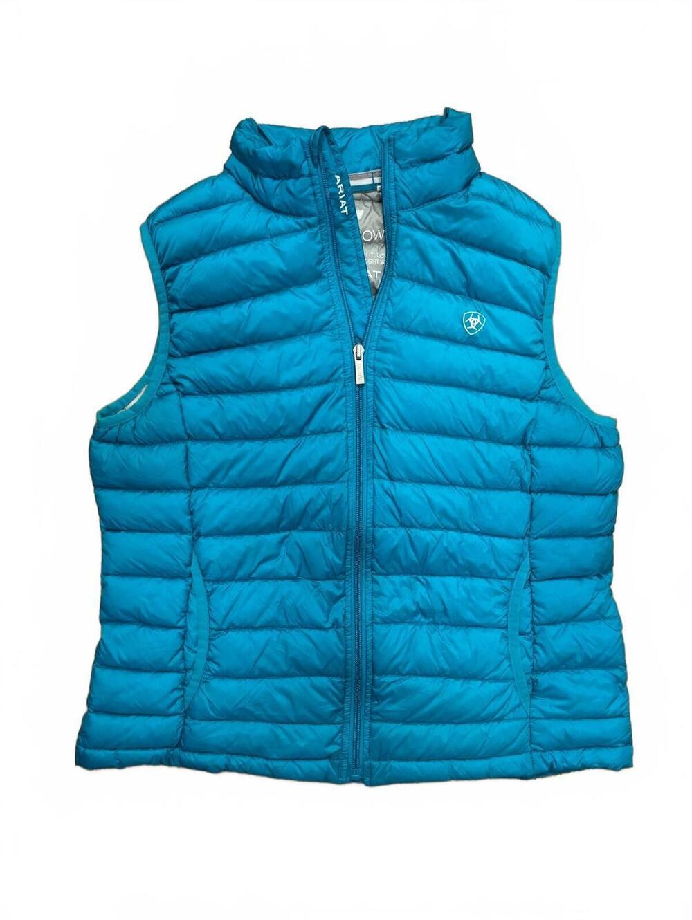 Ariat Women's Ideal Down Lightweight Puffer Vest, Size Large, Teal Blue